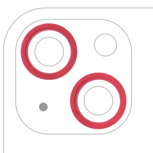 Back Camera Bezel Ring Only For iPhone 13 / 13 Mini (Red) (2 Piece Set)