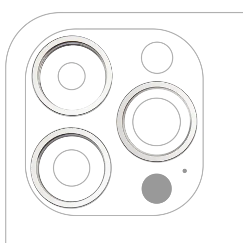 Back Camera Bezel Ring Only For iPhone 14 Pro / 14 Pro Max (Silver) (3 Piece Set)