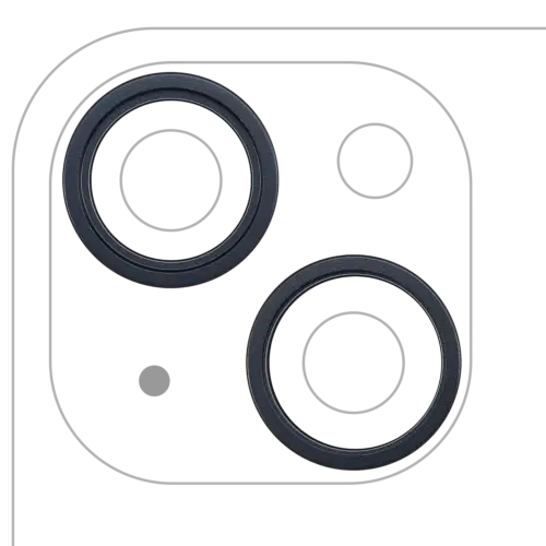 Back Camera Bezel Ring Only For iPhone 14 / 14 Plus (Midnight) (2 Piece Set)