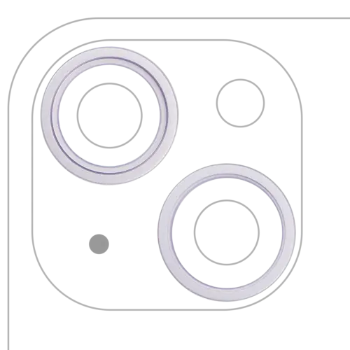 Cadre de caméra arrière uniquement pour iPhone 14 / 14 Plus (violet) (lot de 2)