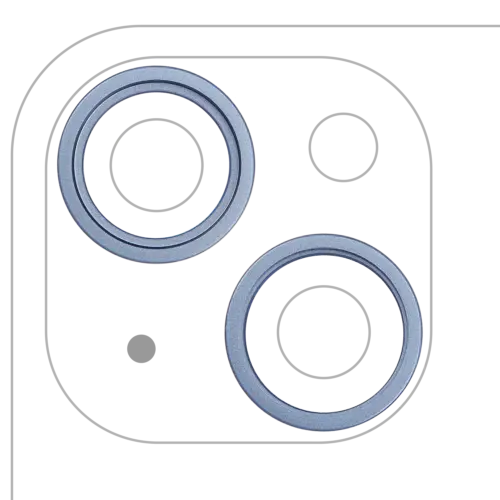 Back Camera Bezel Ring Only For iPhone 14 / 14 Plus (Blue) (2 Piece Set)