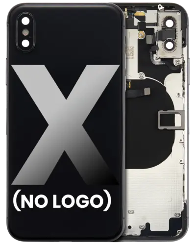 Coque arrière avec petits composants préinstallés pour iPhone X (sans logo) (Aftermarket Plus) (Gris sidéral)
