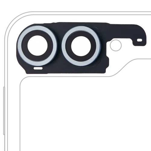 Back Camera Lens With Cover Bezel Ring For Samsung Galaxy Z Flip 6 5G (F741) (Premium) (Blue)