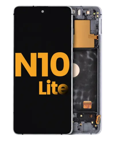 OLED Assembly With Frame For Samsung Galaxy Note 10 Lite (Refurbished) (Aura Glow / Silver)