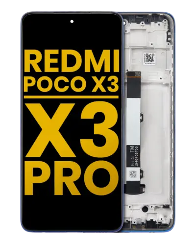 Écran LCD avec cadre pour Xiaomi Redmi Poco X3 / X3 Pro / POCO X3 NFC (Remis à neuf) (Bleu givré)