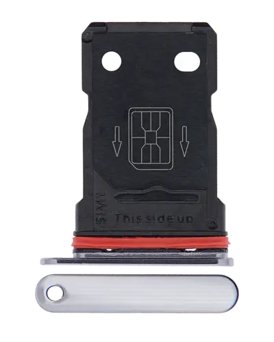 Dual Sim Card Tray For OnePlus 7T (Frosted Silver)