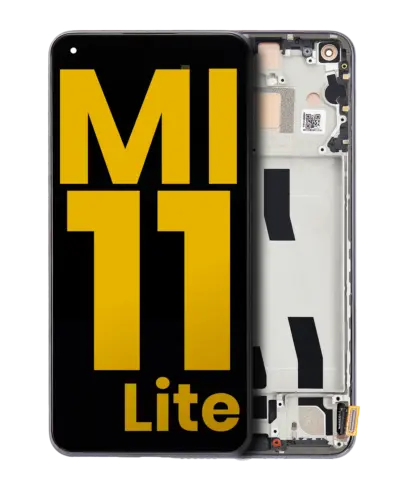 Écran OLED avec cadre pour Xiaomi Mi 11 Lite / Xiaomi Mi 11 Lite 5G (reconditionné) (noir Boba)
