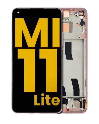 OLED Assembly With Frame For Xiaomi Mi 11 Lite / Xiaomi Mi 11 Lite 5G (Refurbished) (Peach Pink)
