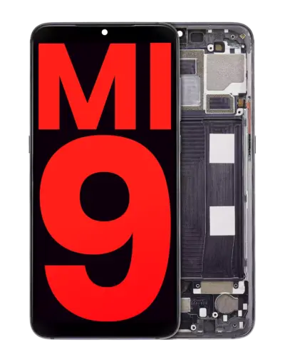 OLED Assembly With Frame For Xiaomi Mi 9 (Aftermarket Plus) (Piano Black)