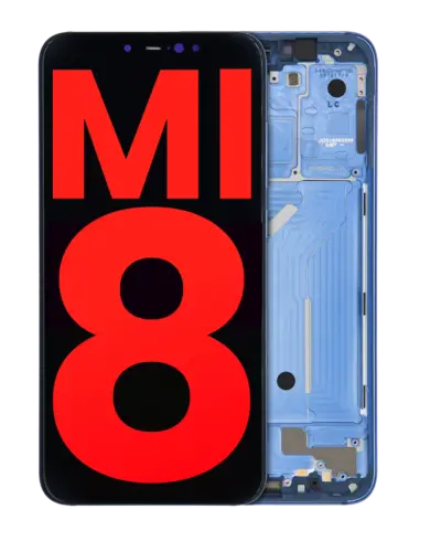 OLED Assembly With Frame For Xiaomi Mi 8 (Aftermarket Plus) (Blue)