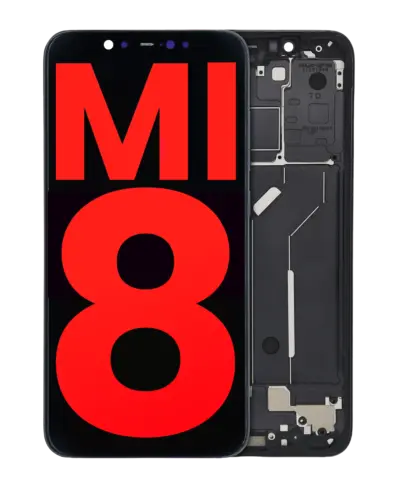 OLED Assembly With Frame For Xiaomi Mi 8 (Aftermarket Plus) (Black)