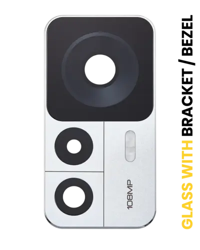 Back Camera Lens With Bracket / Bezel Fo Xiaomi 12T (2 Piece Set) (Silver)