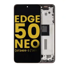 Bloc écran OLED avec cadre pour Motorola Moto Edge 50 Neo (XT2409-3 / 2024) (reconditionné) (Latte)