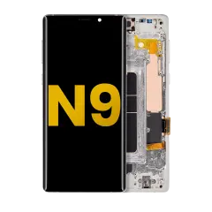 Bloc écran OLED avec cadre pour Samsung Galaxy Note 9 (reconditionné) (Cloud Silver)
