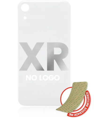 Vitre arrière avec 3M adhésif pour iPhone XR (No Logo / Large Camera Hole) (blanc) – Image 8