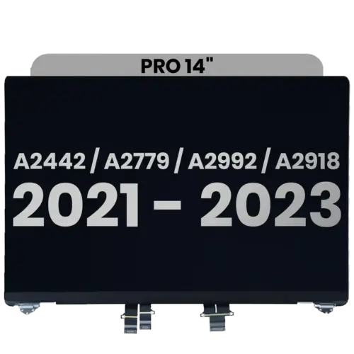 Complete LCD Display Assembly For MacBook Pro 14" (A2442 / Late 2021) / (A2779 / Late 2023 ) / (A2918 / Late 2023) (Pre-installed Lid Angle Sensor cable) (Used OEM Pull: Grade A) (Space Gray)