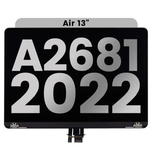 Complete LCD Display Assembly For MacBook Air 13" (A2681 / Mid 2022)(Pre-installed Lid Angle Sensor cable) (Used OEM Pull: Grade B) (Space Gray)