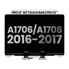 Complete écran LCD bloc pour MacBook Pro 13" A1706 / A1708 (2016-2017) (Used OEM Pull: Grade A) (argent)