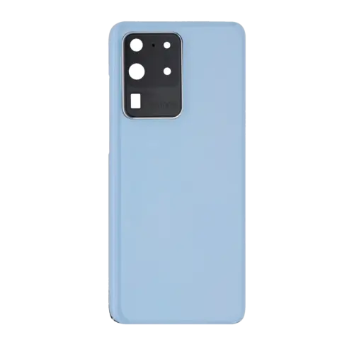 Back Cover Glass With Camera Lens For Samsung Galaxy S20 Ultra 5G (No Logo) (Aftermarket Plus) (Cloud Blue) – Image 4
