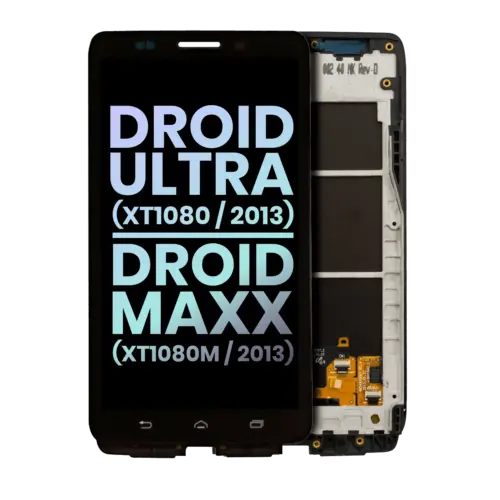LCD Assembly With Frame For Motorola Droid Ultra (XT1080 / 2013) / Droid Maxx (XT1080M / 2013) (Genuine OEM) (Black)