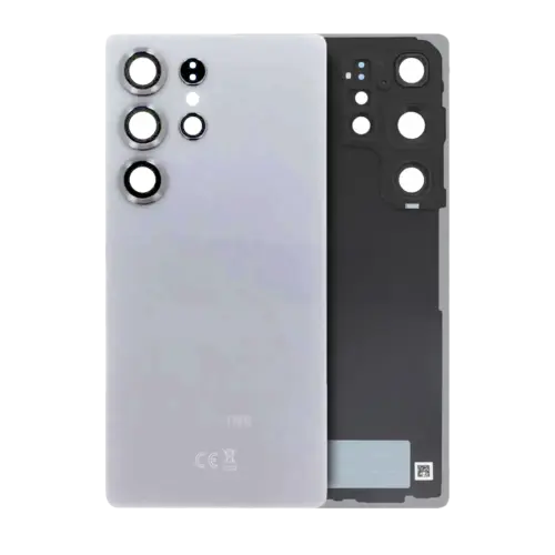 Back Cover Glass With Camera Lens For Samsung Galaxy S25 Ultra 5G (Service Pack) (Titanium White Silver)