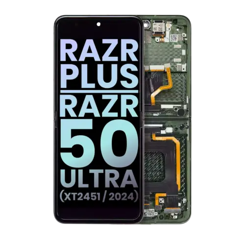 Inner OLED Assembly With Frame For Motorola Razr Plus 2024 / Razr 50 Ultra (XT2451 / 2024) / Razr Plus 2025 (XT2557) (Genuine OEM) (Spring Green)