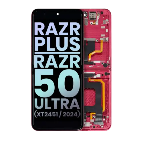 Inner OLED Assembly With Frame For Motorola Razr Plus 2024 / Razr 50 Ultra (XT2451 / 2024) / Razr Plus 2025 (XT2557) (Genuine OEM) (Hot Pink)
