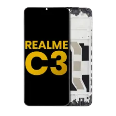 LCD Assembly With Frame For Realme C3 (Refurbished) (All Colors)