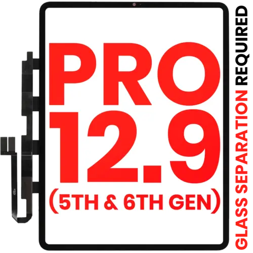 Vitre tactile (digitizer) pour iPad Pro 12.9" 5th Gen (2021) / 12.9" 6th Gen (2022) (OCA Pre-Installed & Glass Separation Required) (compatible qualité supérieure) (toutes couleurs)