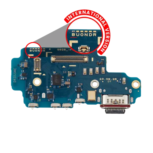 Charging Port Board With Sim Card Reader For Samsung Galaxy S24 Ultra 5G (S928B) (International Version) (Premium)