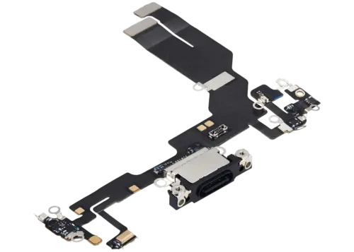 Câble flexible de port de charge compatible avec iPhone 16e / 17e (Premium) (Noir) – Image 2
