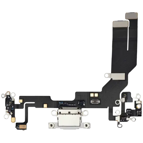 Charging Port Flex Cable Compatible For iPhone 16e / 17e (Premium) (White)