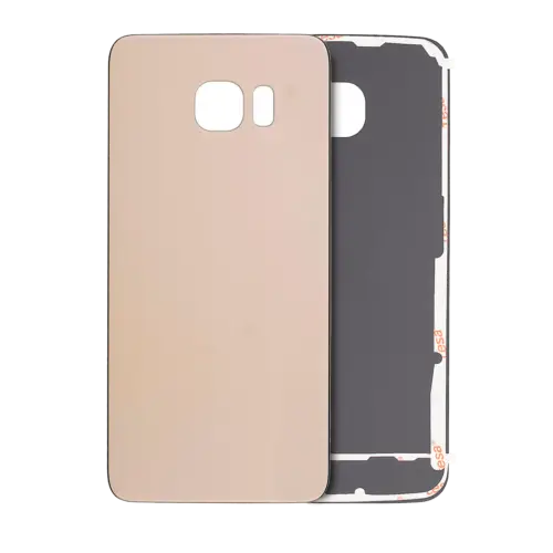 Verre de protection arrière pour Samsung Galaxy S6 Edge (sans logo) (Adaptable Plus) (Or)