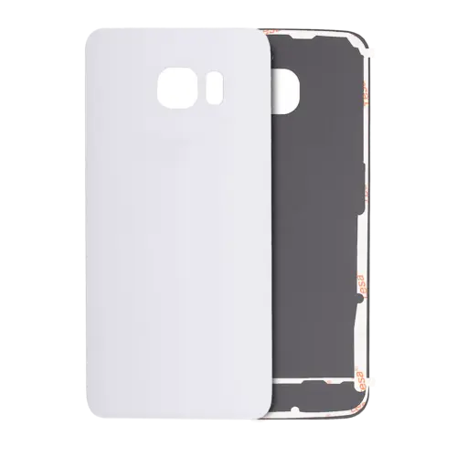 Back Cover Glass For Samsung Galaxy S6 Edge (No Logo) (Aftermarket Plus) (White)