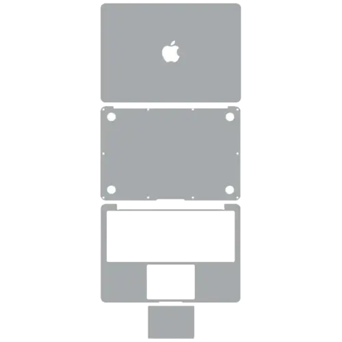 4-in-1 (Top, Bottom, Keyboard, Trackpad) Skin For MacBook Air 11" A1465 (2012-2015) (Silver)