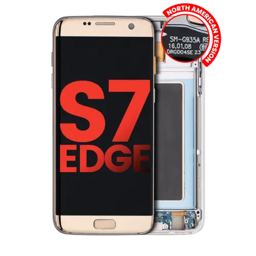 Ensemble OLED avec cadre pour Samsung Galaxy S7 Edge G935A (version nord-américaine) (Aftermarket Plus) (Or platine)