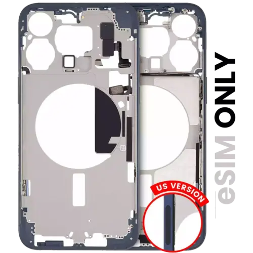Mid-cadre châssis W/ Small Parts pour iPhone 15 Pro Max (US Version) (Used OEM Pull: Grade A) (Blue Titanium)