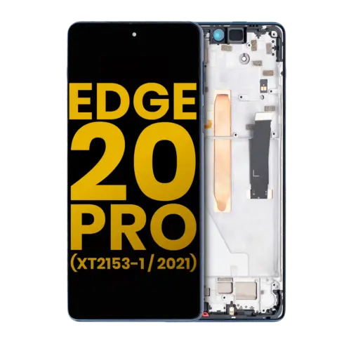 LCD Assembly With Frame For Motorola Edge 20 Pro (XT2153-1 / 2021) (Refurbished) (Midnight Blue)