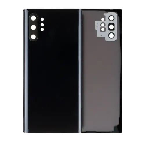 Back Cover Glass With Camera Lens For Samsung Galaxy Note 10 Plus / 5G (No Logo) (Aftermarket Plus) (Aura Black)