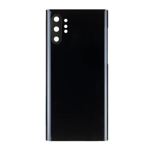 Coque arrière en verre avec objectif pour Samsung Galaxy Note 10 Plus / 5G (sans logo) (Adaptable) (Noir Aura) – Image 3