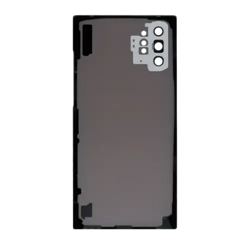 Coque arrière en verre avec objectif pour Samsung Galaxy Note 10 Plus / 5G (sans logo) (Adaptable) (Noir Aura) – Image 4
