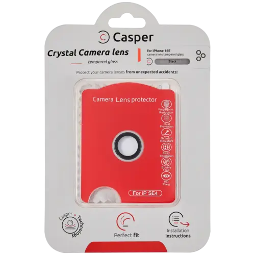 Casper Camera Lens Protector For iPhone 16E / 17E (Silver) (Clear)