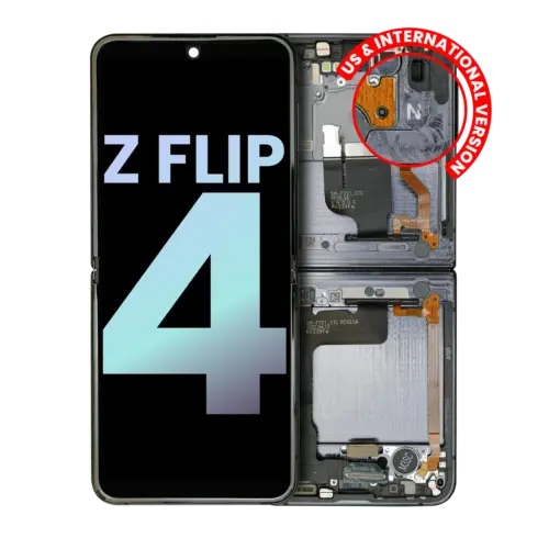 Inner OLED Assembly With Frame For Samsung Galaxy Z Flip 4 5G (US & International) (Service Pack) (Graphite)