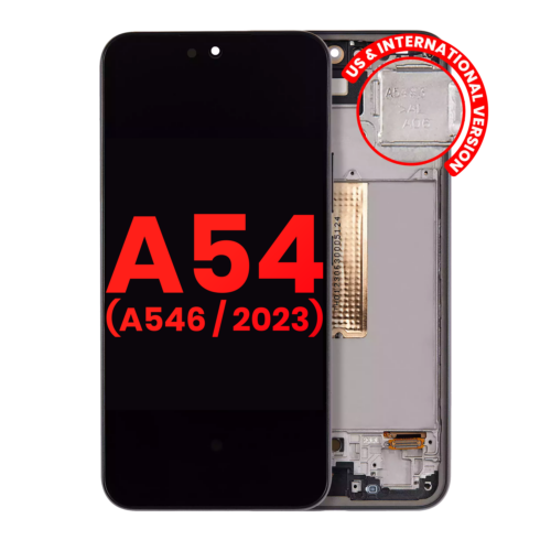 Écran OLED avec cadre pour Samsung Galaxy A54 5G (A546 / 2023) (version US et internationale) (Adaptateur Plus) (graphite)