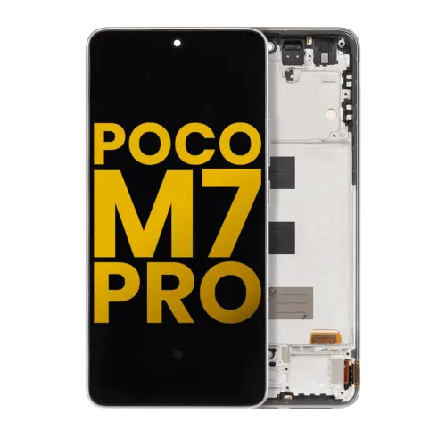 Écran OLED avec cadre pour Xiaomi Poco M7 Pro 5G (reconditionné) (Lunar Dust)