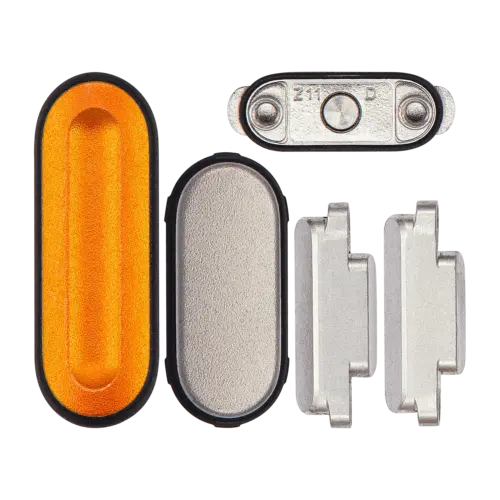 Sidekey Button Set For Watch Series Ultra(1st Gen) (49MM) (Orange / Silver) (5 Piece Set)
