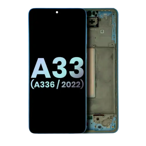 Écran OLED avec cadre pour Samsung Galaxy A33 5G (A336 / 2022) (Pack de service) (Bleu) – Image 3