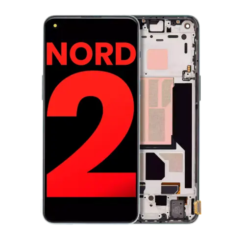 OLED Assembly With Frame For OnePlus Nord 2 5G (Aftermarket Plus) (Blue Haze)