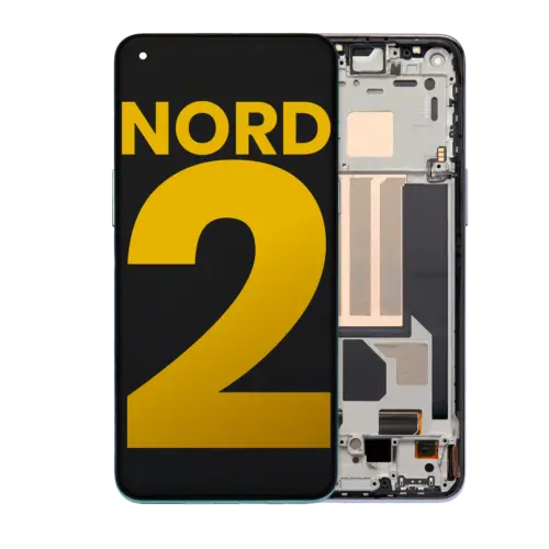 Bloc écran OLED avec cadre pour OnePlus Nord 2 5G (reconditionné) (Gray Sierra)