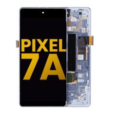 Bloc écran OLED avec cadre (avec empreinte digitale capteur) pour Google Pixel 7a 5G (reconditionné) (Sea)
